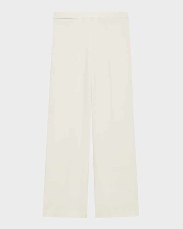 Wide-Leg Crepe Pull-On Pants